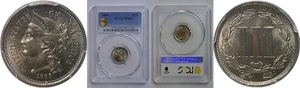 1866 Nickel Three Cent PCGS MS-65 - Picture 1 of 3