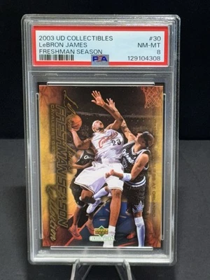 UD Upper Deck #30 2003 Lebron James Freshman temporada novato PSA 8 Foto 1 de 2