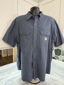 Carhartt Shirt Button-Down Gray Pocket Loose Fit Long Sleeve Mens Sz XL Workwear - Picture 1 of 8