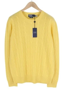 Jersey Polo Ralph Lauren Cachemira Hombres L Amarillo Pullover Tejido con Cable Logo PVP €549 - Imagen 1 de 11