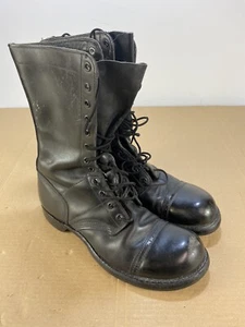 Vintage 50s Corcoran Black Leather Paratrooper Jump Combat Boots USA Made Men 11 - Picture 1 of 9