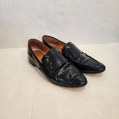 Halogen Emilia Loafer Navy Blue Patent Leather Point Toe Slip On Flat Women's 7 - Image 1 of 4