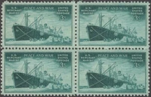 US stamp Scott # 939 - US Block Of 4 - Merchant Marine In WW II - MNH - 1946 - Picture 1 of 1
