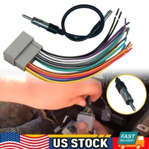 Car Radio Stereo Cable Adapter Harness Wire&Antenna For Dodge Wrangler Jeep US - Picture 1 of 9