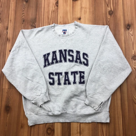 Vintage Russell Pro Cotton Distressed Kansas State Wildcats Sweatshirt Adult L Cover