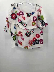 Pre-Owned W by Worth White Size 2 Floral Tank Top - Picture 1 of 3