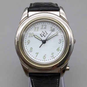 Vintage WW Men Watch 37mm Flip-Up Magnifier Black Leather Band New Battery - Picture 1 of 16