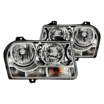 For 05-10 Chrysler 300 Chrome Housing Headlights OE Style Halogen Models Lamps - Image 1 of 2