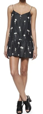 Rag & Bone Womens V Neck Solid Abstract Silk Romper Blue Size 00 - Image 1 of 4