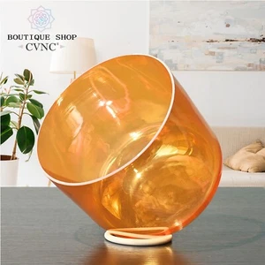 CVNC 432Hz 7"D Navel Chakra Golden Alchemy Cosmic Crystal Singing Bowl Healing - Picture 1 of 6