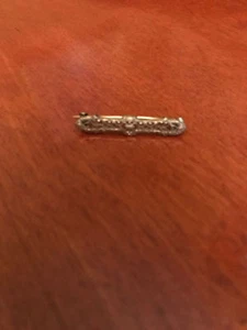Antique 14k White Gold bar pin very rare - Picture 1 of 2