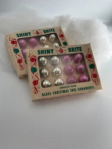 Vintage  SHINY BRITE CHRISTMAS GLASS ORNAMENT BALLS  2 original boxes - Picture 1 of 4