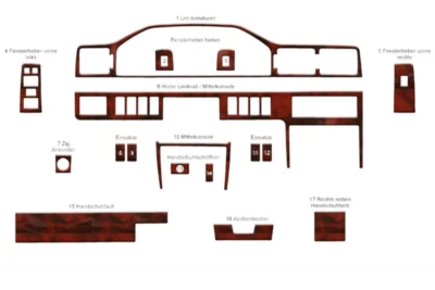 Salpicadero revestimiento molduras efecto madera para Volvo S90 V90 1996-1998 Foto 1 de 4