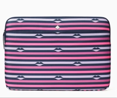 Kate Spade 15" Funda para Laptop Nylon Jae Labio Estampado Rosa Nueva Foto 1 de 4
