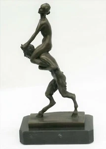 FIRMADO FRANZ BERGMAN, Escultura de Bronce Genuino GRUPO SÁTIRO FEMENINO Decoración Lo último Fundido - Imagen 1 de 9