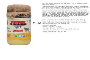 Vedic A2 Gir Cow's Ghee | 250ml x 10 {88.18 oz} | Clarified Butter | Desi Ghee. - Picture 1 of 4