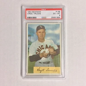 1954 BOWMAN #198 VIRGIL TRUCKS  PSA EX-MT - 6 NICE CARD - Picture 1 of 2