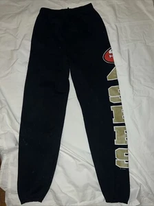 Vintage San Francisco 49ers Sweatpants Black Made in USA Drawstring Medium Tall - Picture 1 of 4