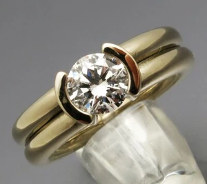 DISEÑO MADURO - GRAN ANILLO DE TENSIÓN BRILLANTE - DE ORFEBRERÍA PROPIA - ORO 585 - Imagen 1 de 11