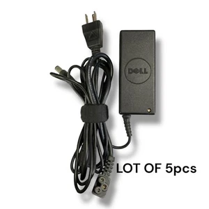 🔌 Dell 65W AC Adapter DA65NS4-00 OEM Charger – Lot of 5 – With Power Cables 💻 - Picture 1 of 3