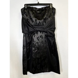 SEE BY CHLOE Strapless Luxe Bustier Wool Jacquard Mini Dress Black 8 $450 - Picture 1 of 11