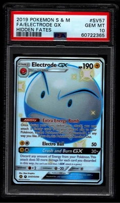 2019 POKEMON SUN & MOON HIDDEN FATES #SV57 FULL ART/ELECTRODE GX PSA 10 - Image 1 of 2