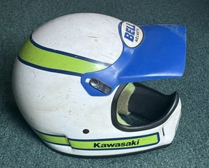 Vintage BELL MOTO 4 GREEN HELMET 7 3/8 Kawasaki Dirt Racing Motocross 1970s-80s! - Picture 1 of 24