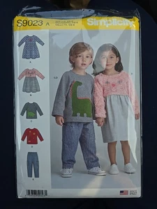 9023 Simplicity Sewing Pattern Toddler Boys Girls Dress Top Pants Size 1/2-4 UC - Picture 1 of 2