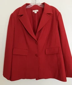 Coldwater Creek Red Blazer Jacket Fully Lined Career Office size 18 - Picture 1 of 6
