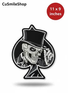 Parche Calavera Joker Planchado Coser Apliques Bordados 11 x 9 Pulgadas XL XXL Insignia - Imagen 1 de 5