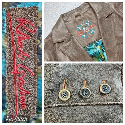 Robert Graham Blazer Jacket Men 42 Leather Sport Coat Brown - Image 1 of 4