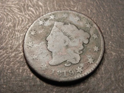 1819 Philadelphia Mint Copper Coronet Head Large Cent - Image 1 of 2