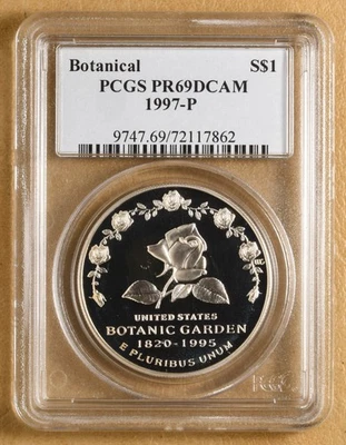 1997 P Botanic Garden Commemorative Silver Dollar PCGS PR69DCAM - Image 1 of 2
