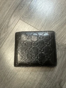 GUCCI VINTAGE GUCCISSIMA GG MONOGRAM LEATHER WALLET BIFOLD ITALY BLACK - Bild 1 von 13