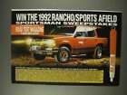 1991 Rancho Rs 1000 Shocks Ad - Sportsman Sweepstakes
