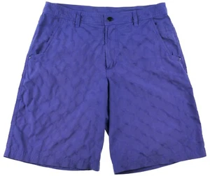 Lululemon Mens Blue Jacquard Paisley Woven Polyester Casual Shorts 34 - Picture 1 of 6