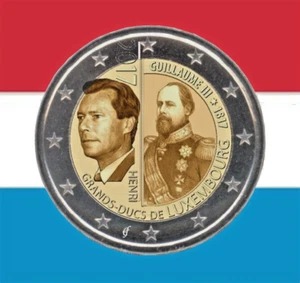 2 EURO commemorative UNC luxembourg Люксембург 2017 guillaume ducs henri - Foto 1 di 4