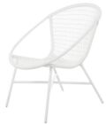 Outdoor Poly Wicker Chair - White - Mid Century Modern - Retro Style