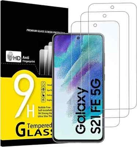 Samsung Galaxy S21 FE 5G Screen Protector Tempered Glass Bubble Free 3Pack - Picture 1 of 24