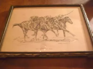 Vintage Framed Print "Win Place Show "Horse Race by Robert Riger - Picture 1 of 10