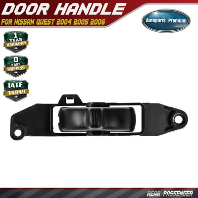 Maçaneta interna traseira de passageiro preto Rouge para Nissan Quest 2004 2005 2006 - Imagem 1 de 4