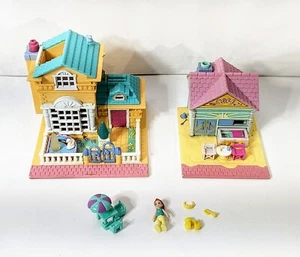 Vintage Polly Pocket vintage 1994 Illuminated stylish villa & 1993 Beach Café - Picture 1 of 4