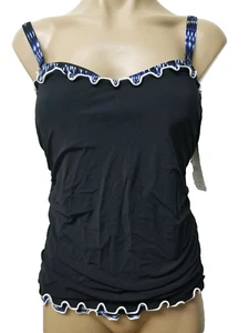 Nuevo con etiquetas Traje de baño Tankini Profile by Gottex negro copa D 34D $98 - Imagen 1 de 8