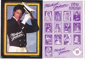 Michael Jackson Carte Autocollant #7 TOPPS GIANT Sticker Collection Card 1984 - Foto 1 di 1