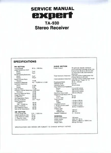 Expert Service Manual für TA-930 Copy - Picture 1 of 1