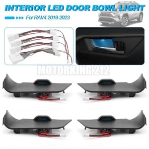 4X Door Bowl Handle LED Interior Atmosphere Lights Blue for Toyota RAV4 19-2023 - Picture 1 of 12