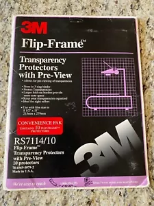 3M Flip-Frame Transparency Protectors with Pre-View RS7110/10 Pack of 9 New-Open - Picture 1 of 3