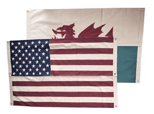 Wales and USA Friendship Fully Sewn Cotton Flag - 150cm x 100cm - 6 Eyelets - Picture 1 of 6