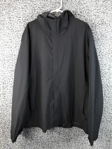 32 Degrees Cool Raincoat Mens XXL Plus Outdoor Hoodie Full Zip Lightweight Black - Picture 1 of 12