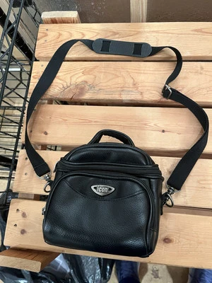 Bolso de hombro/bolso para cámara de cuero negro Foto 1 de 4